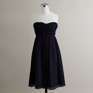J.Crew Taryn Silk Chiffon Navy midnight Strapless